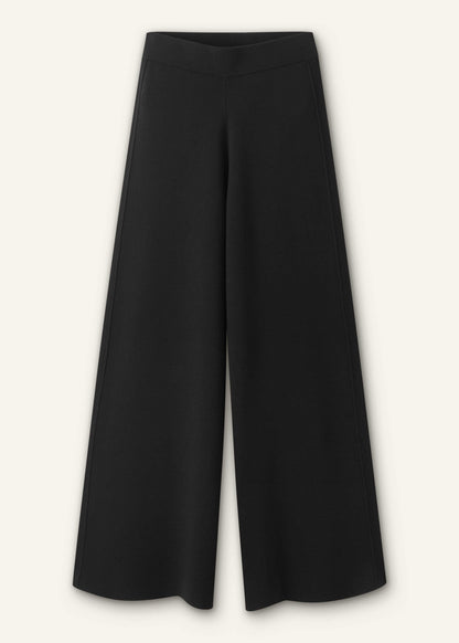 ME+EM Black Silk Knit Evening Palazzo Pant