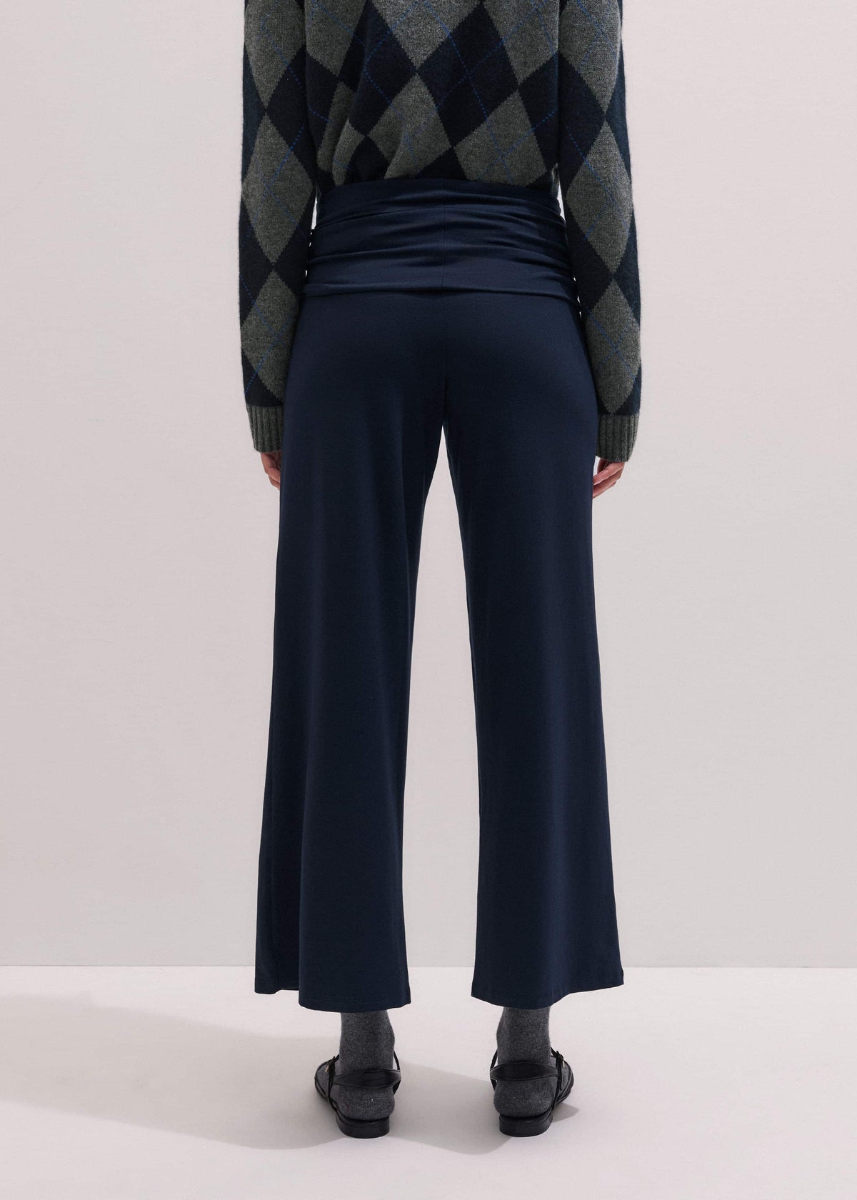 ME+EM Crop Palazzo Pant - Dark Navy Travel Pants |Vacation Shop