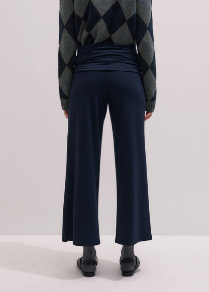 ME+EM Crop Palazzo Pant - Dark Navy Travel Pants |Vacation Shop