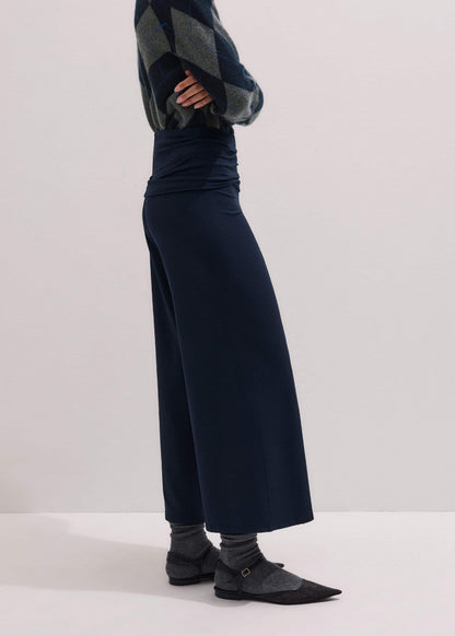 ME+EM Crop Palazzo Pant - Dark Navy Travel Pants |Vacation Shop