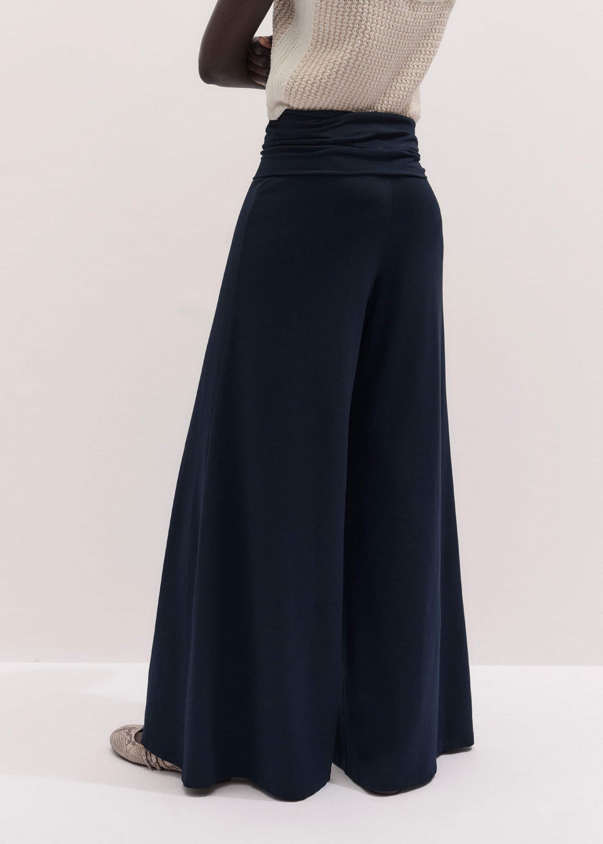 ME+EM Navy Super Wide Palazzo Pant