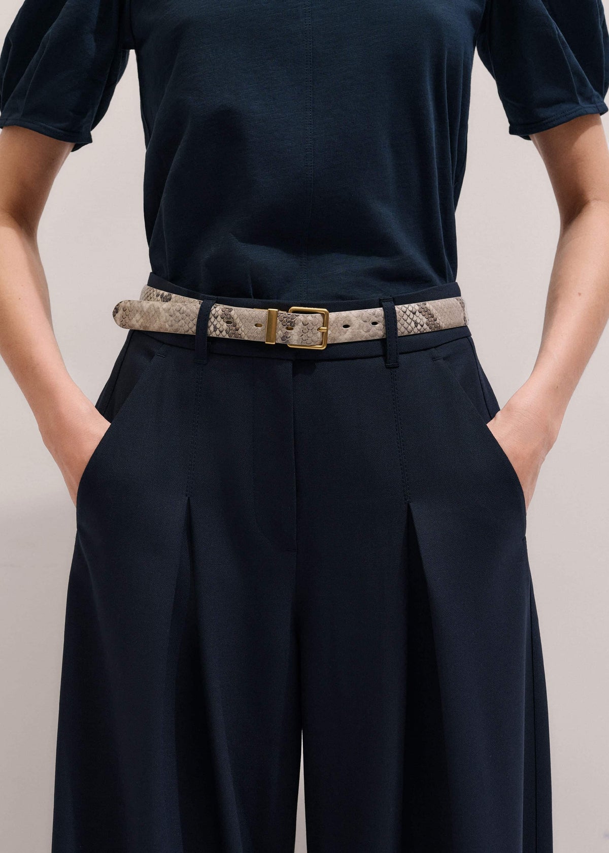 ME+EM Navy Ultimate Very Wide-Leg Pant