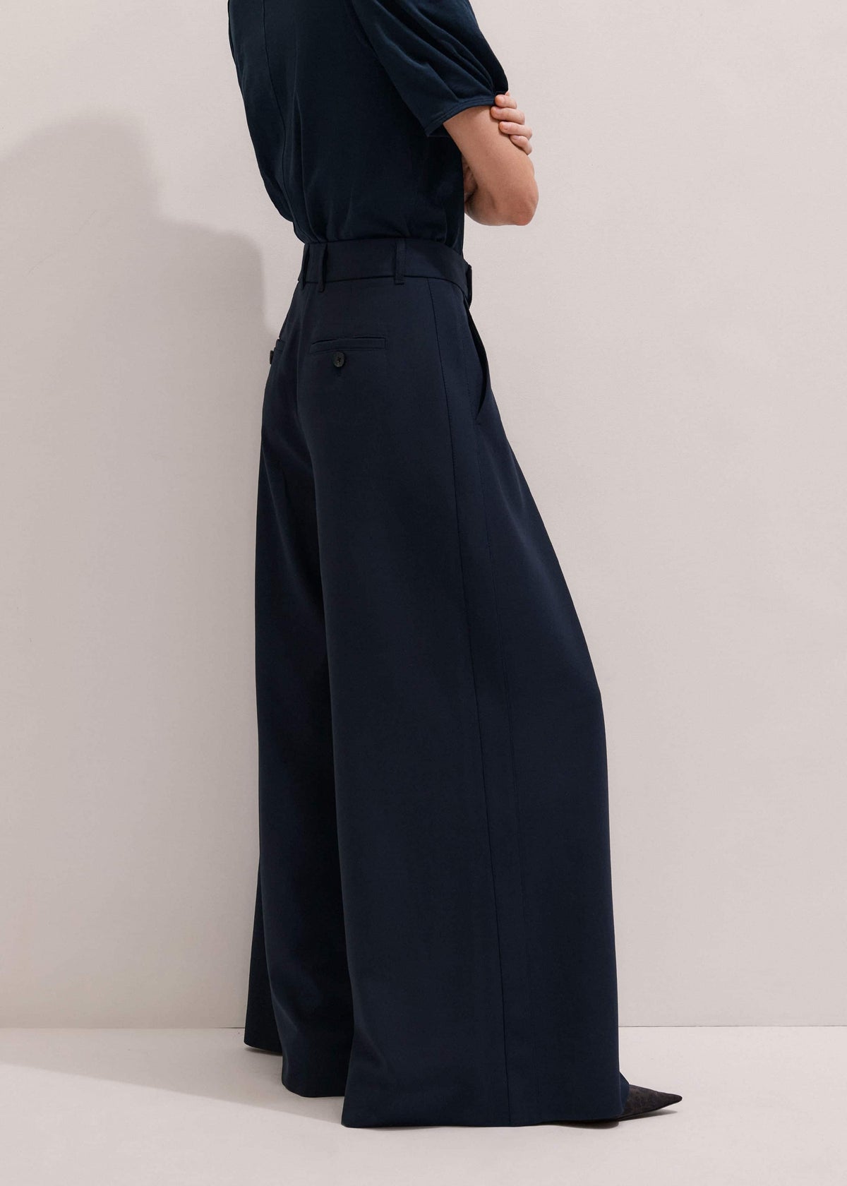 ME+EM Navy Ultimate Very Wide-Leg Pant