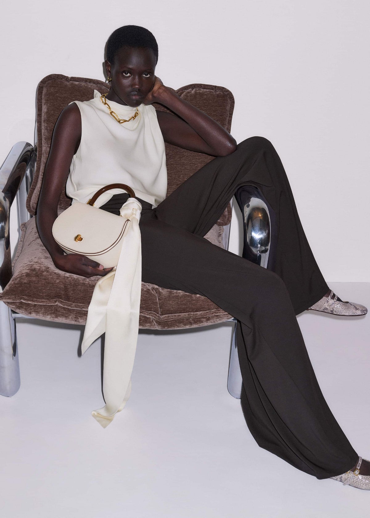 ME+EM Brown Super Wide Palazzo Pant