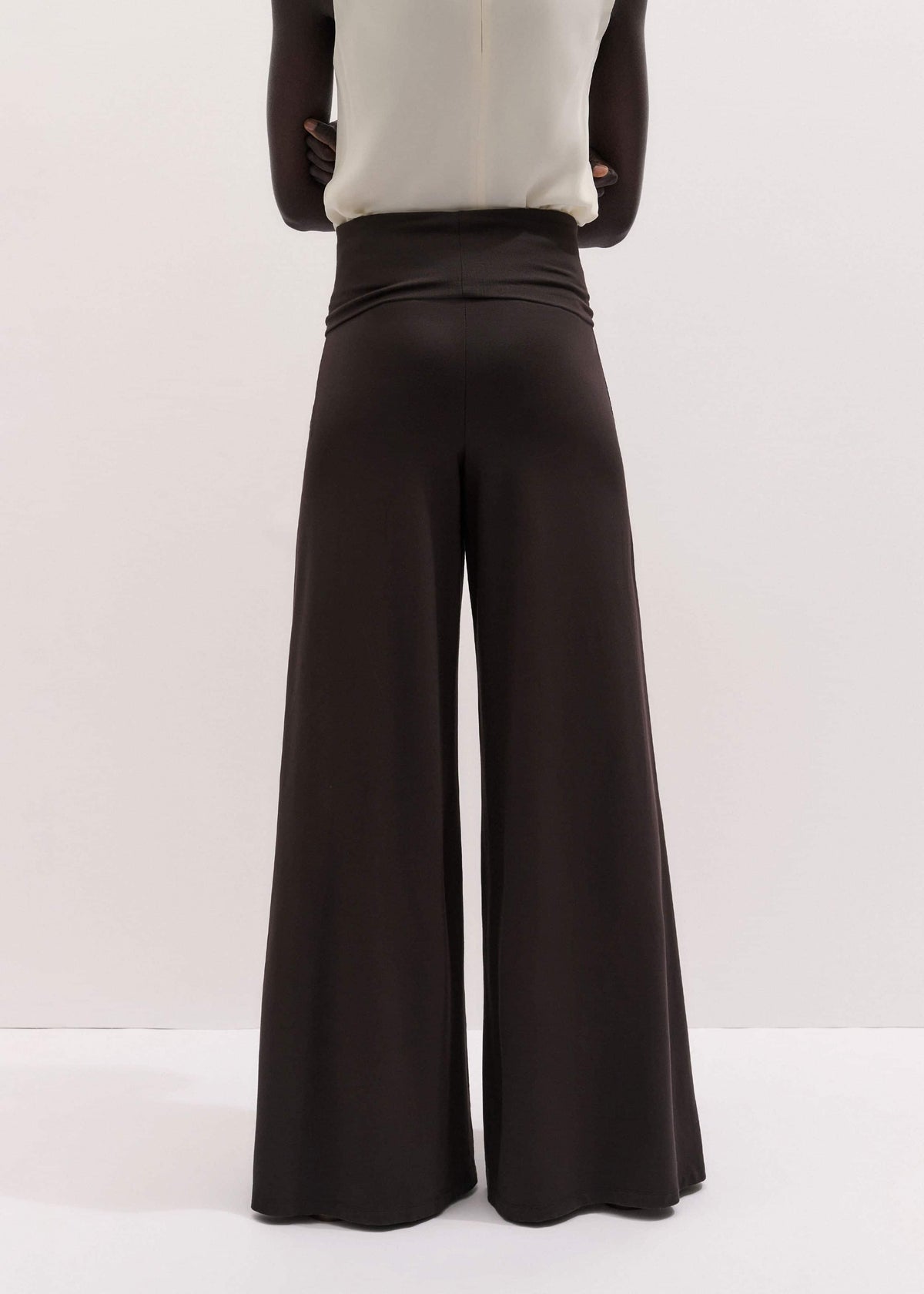 ME+EM Brown Super Wide Palazzo Pant