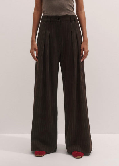 ME+EM Brown Wide-Leg Pant