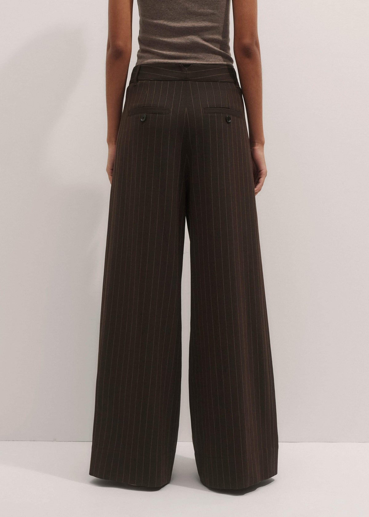 ME+EM Brown Wide-Leg Pant