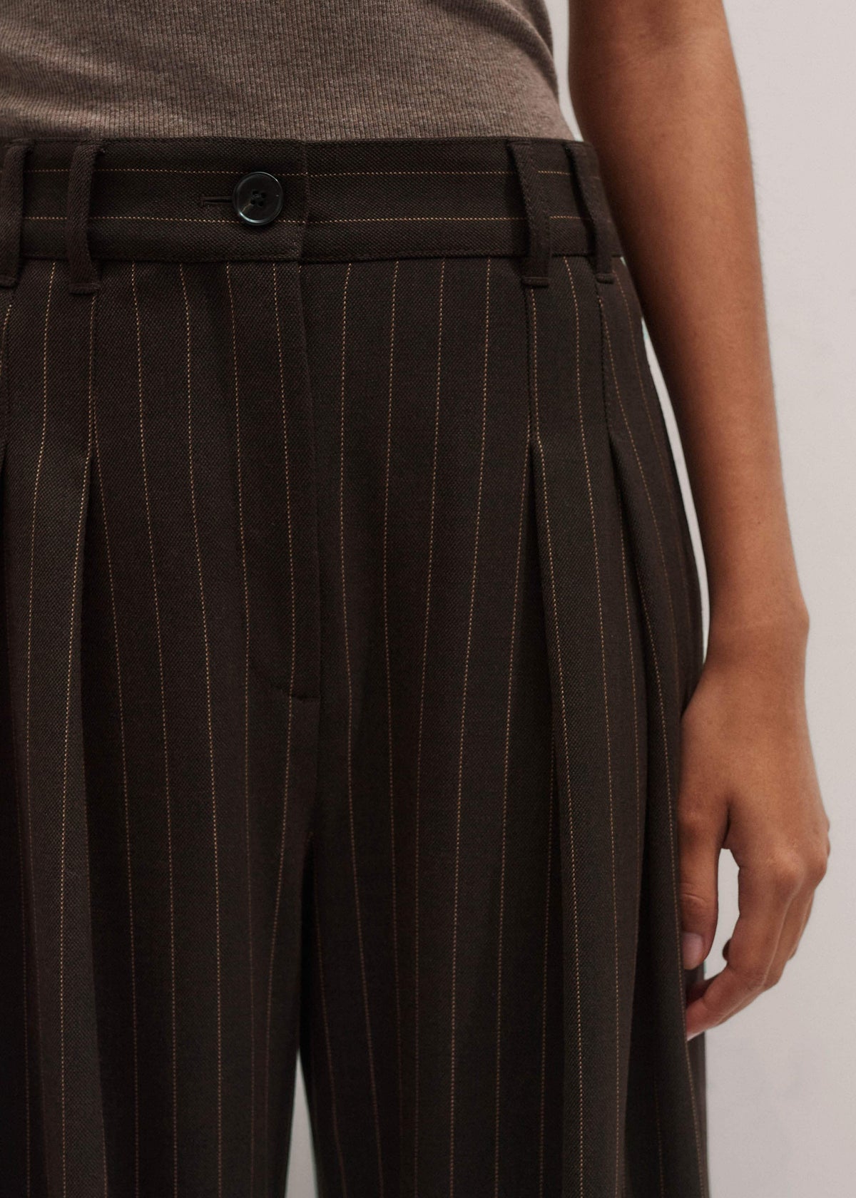 ME+EM Brown Wide-Leg Pant