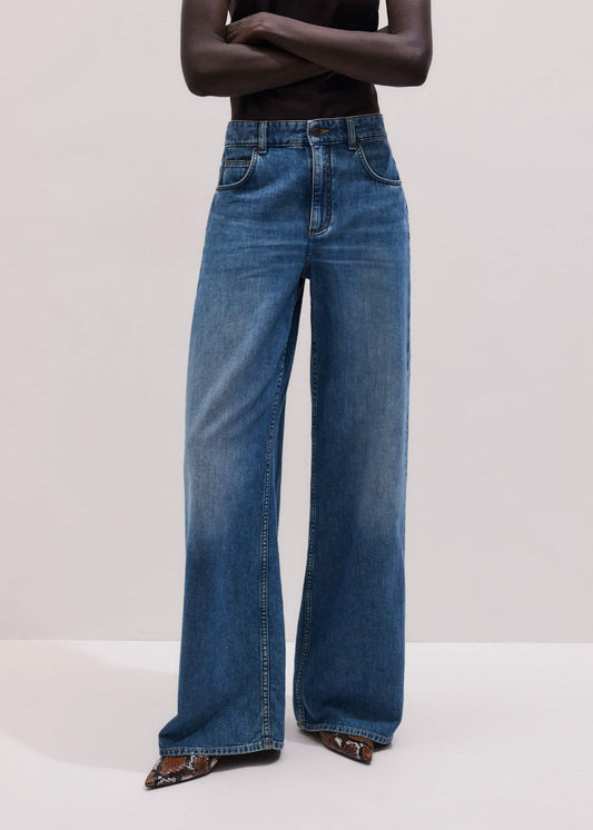 ME+EM Blue Relaxed Baggy Wide-Leg Jean