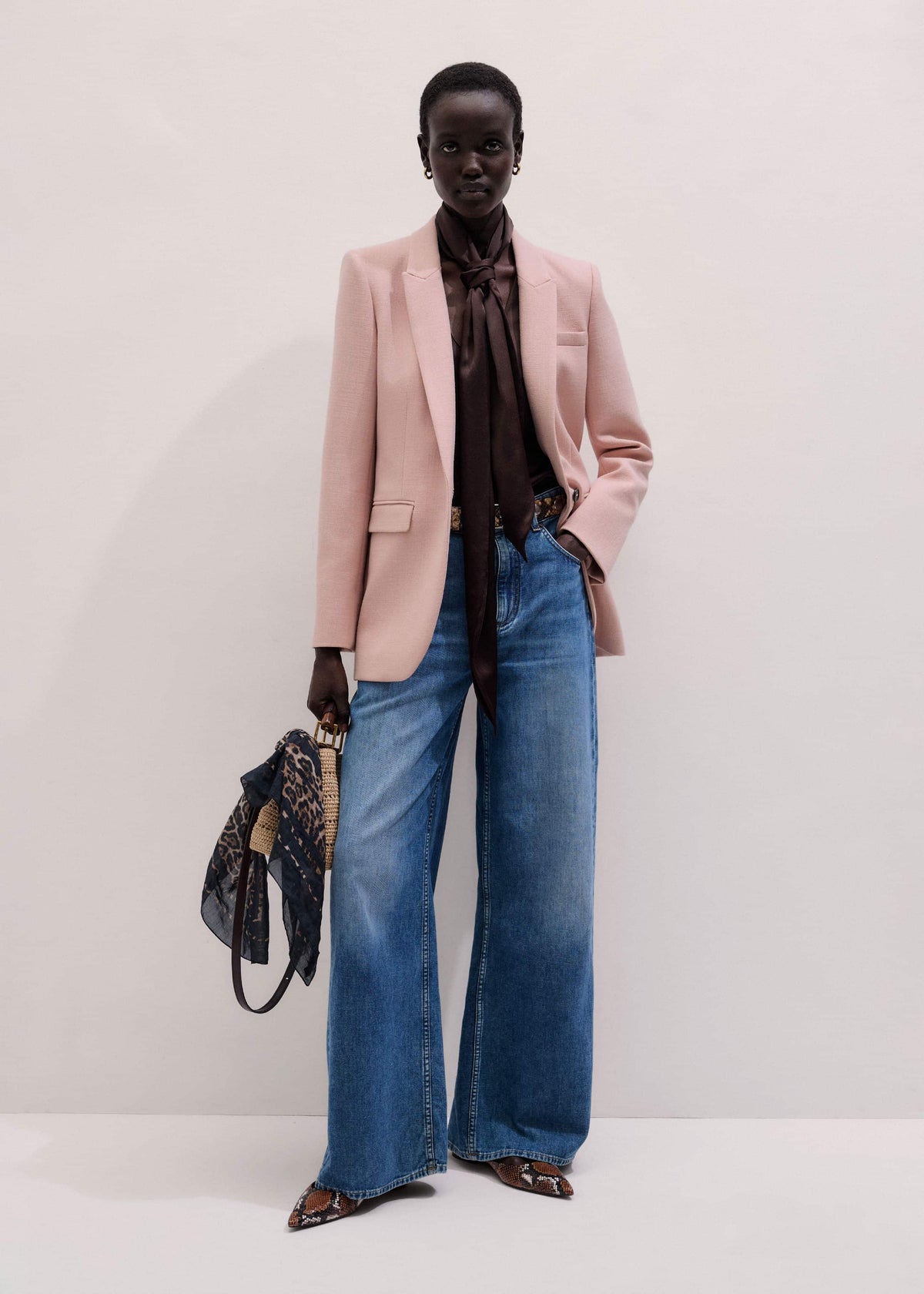 ME+EM Blue Relaxed Baggy Wide-Leg Jean