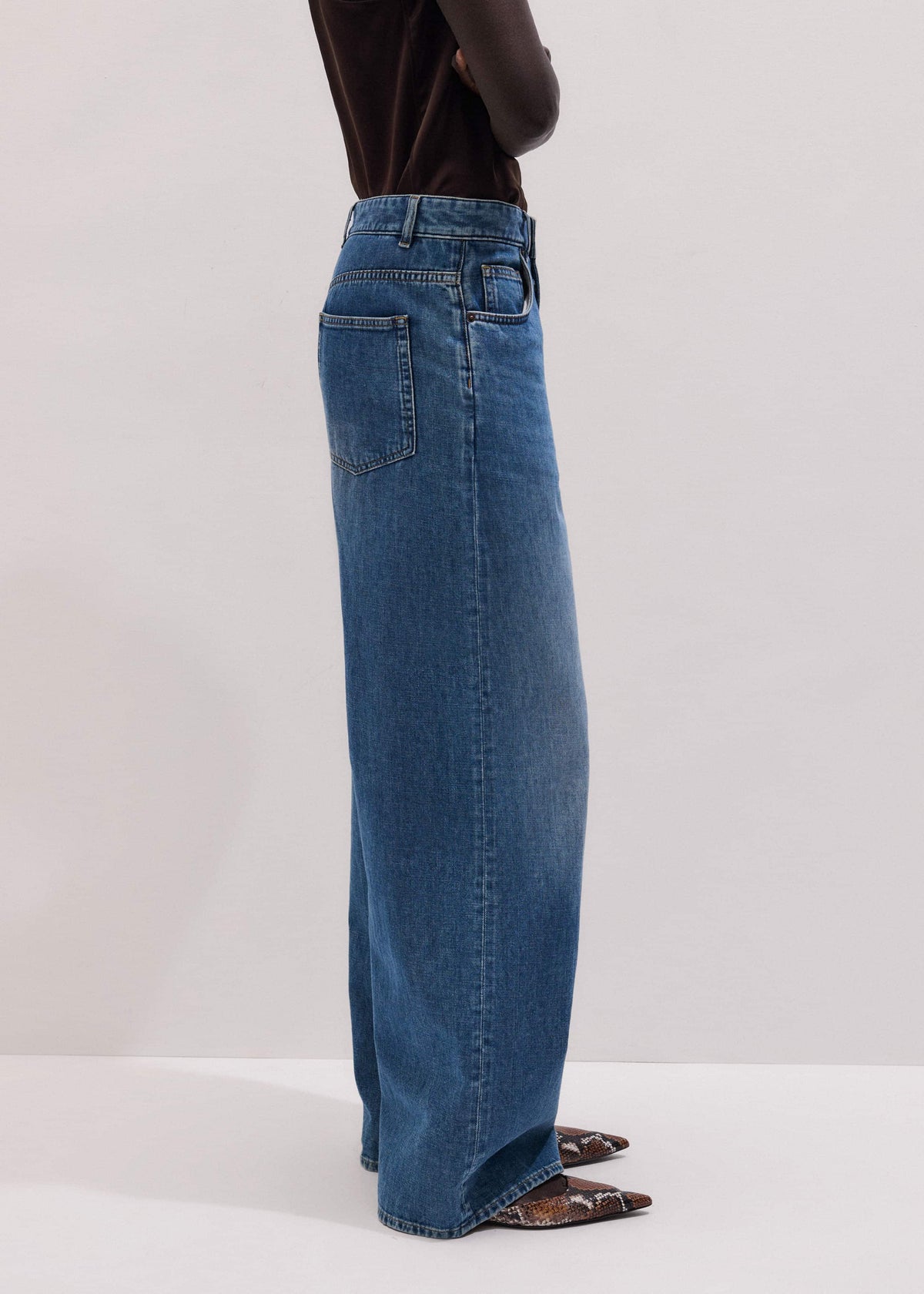 ME+EM Blue Relaxed Baggy Wide-Leg Jean