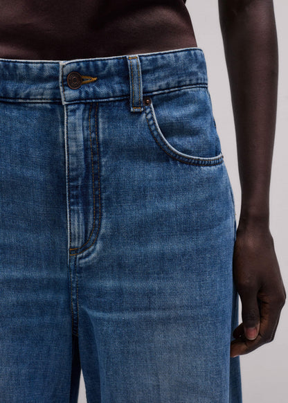 ME+EM Blue Relaxed Baggy Wide-Leg Jean