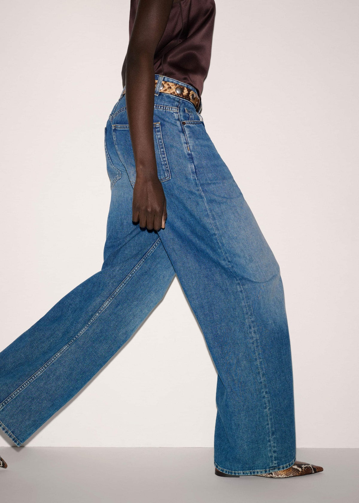 ME+EM Blue Relaxed Baggy Wide-Leg Jean