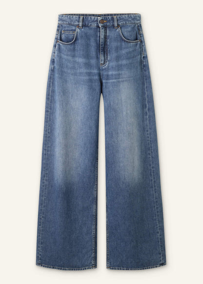ME+EM Blue Relaxed Baggy Wide-Leg Jean