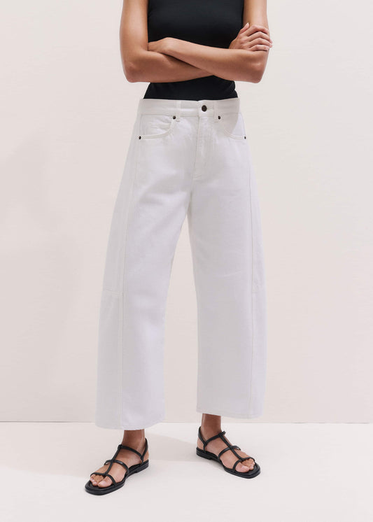 ME+EM White Exaggerated Crop Jean