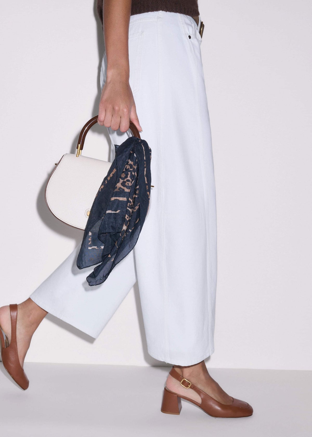 ME+EM White Exaggerated Crop Jean