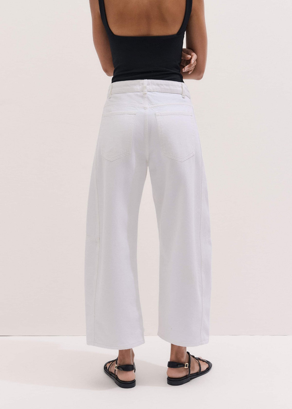 ME+EM White Exaggerated Crop Jean