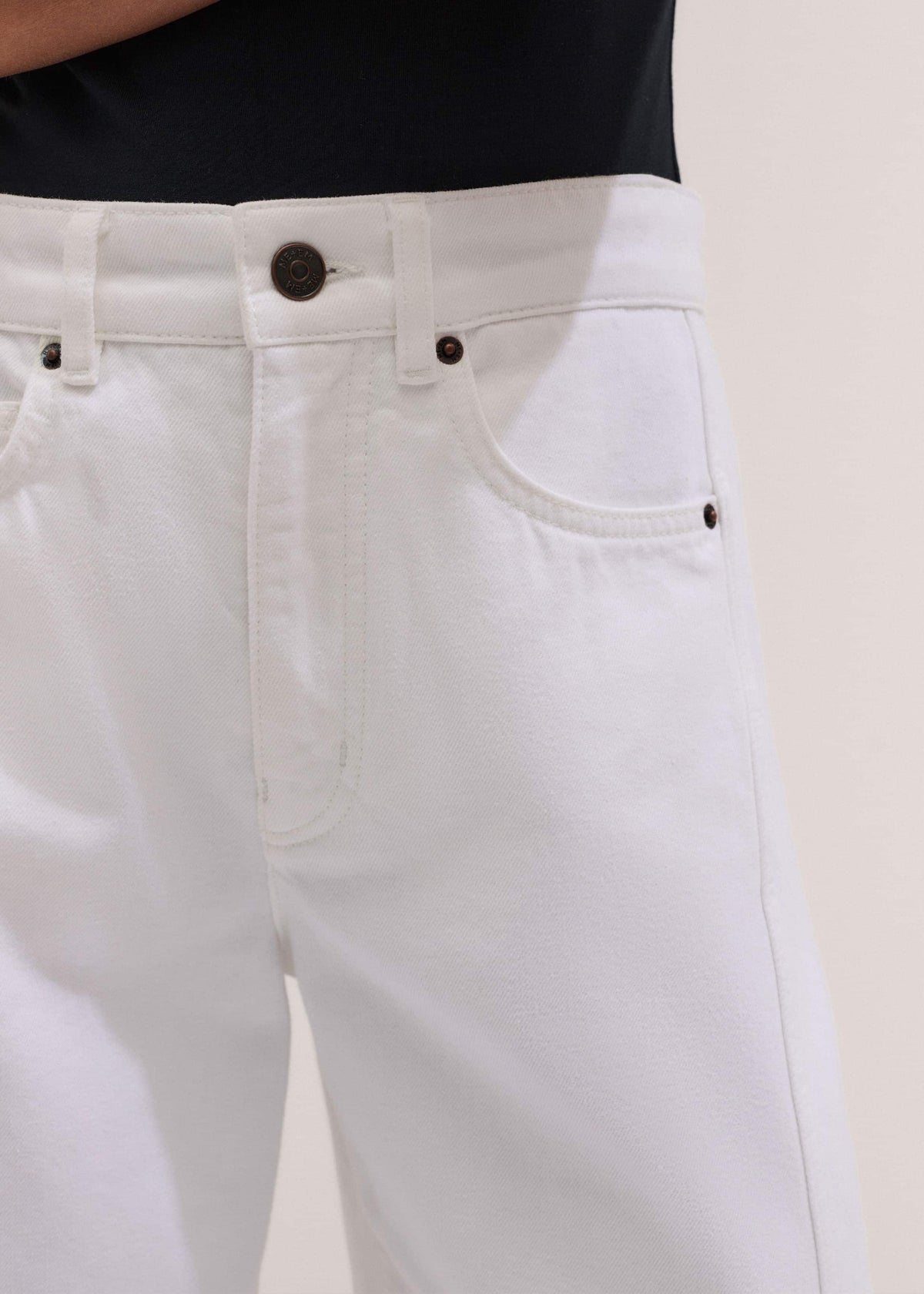 ME+EM White Exaggerated Crop Jean