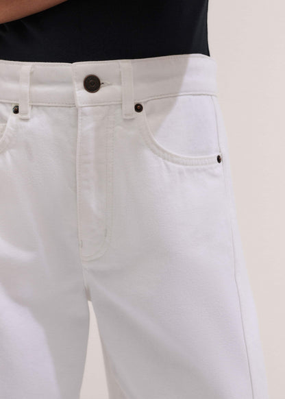ME+EM White Exaggerated Crop Jean