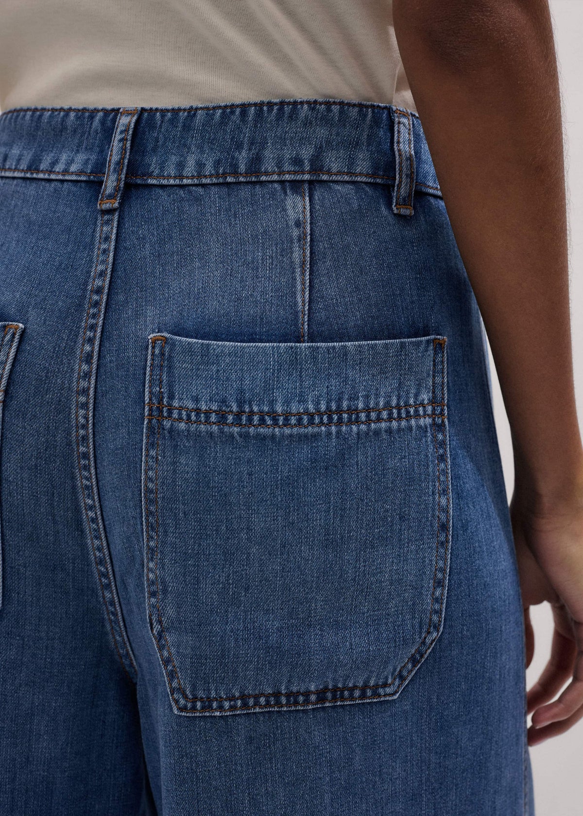 ME+EM Blue Straight Culotte Jean