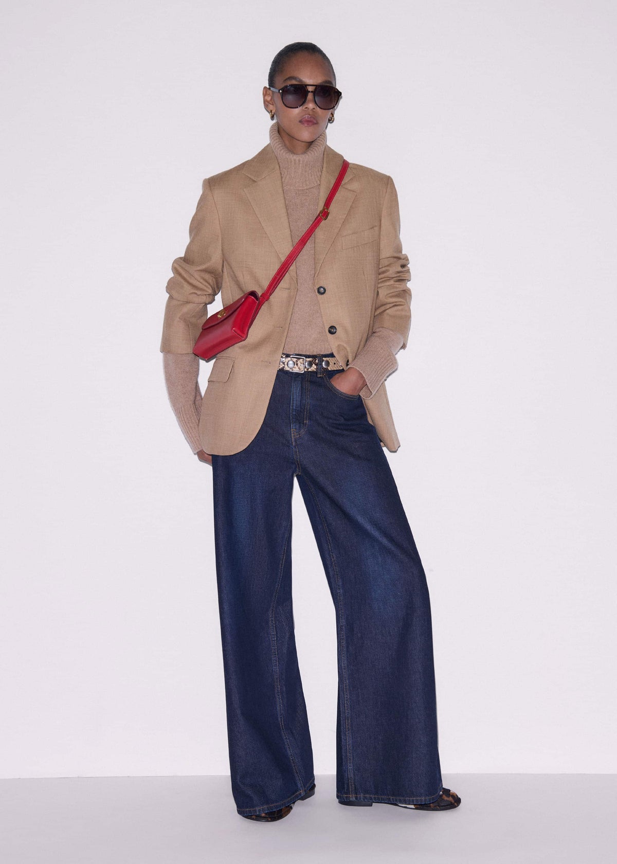 ME+EM Dark Blue Rinse Wash Ultimate Wide-Leg Jean