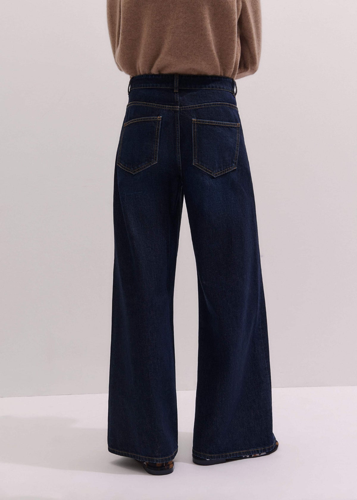 ME+EM Dark Blue Rinse Wash Ultimate Wide-Leg Jean