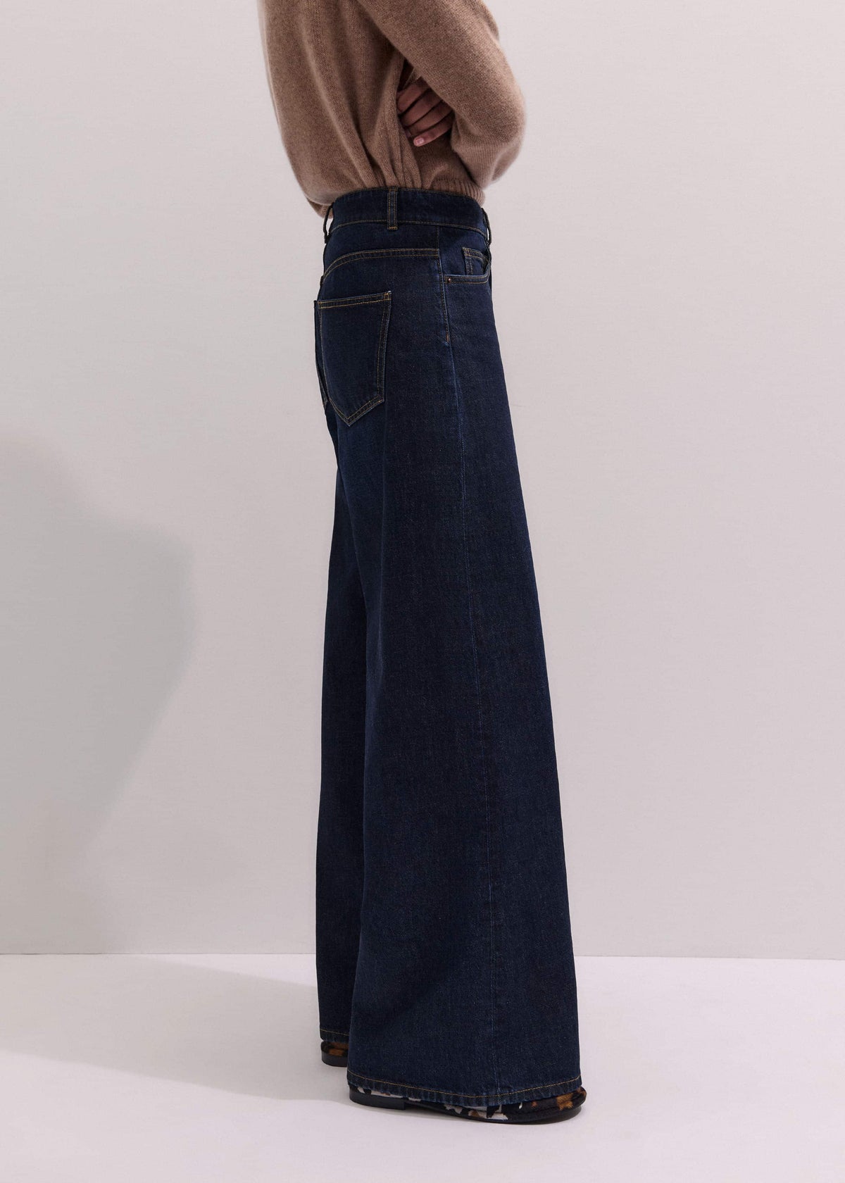 ME+EM Dark Blue Rinse Wash Ultimate Wide-Leg Jean