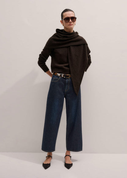 ME+EM Dark Blue Straight Crop Jean