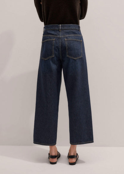 ME+EM Dark Blue Straight Crop Jean