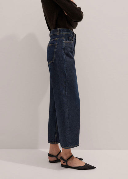 ME+EM Dark Blue Straight Crop Jean