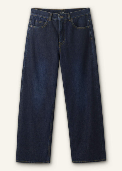 ME+EM Dark Blue Straight Crop Jean