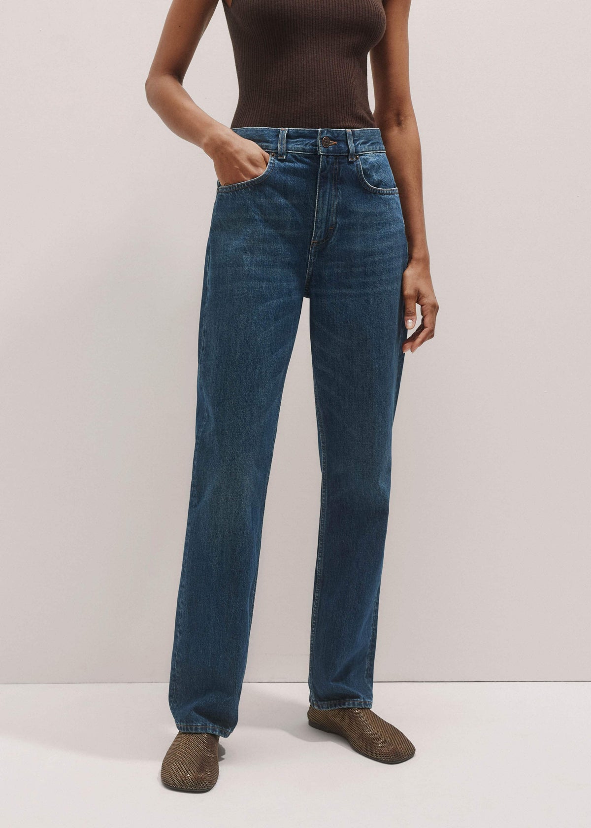 ME+EM Blue Full-Length Straight Jean