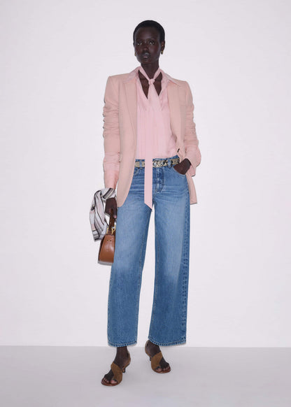 ME+EM Light Blue Relaxed Straight Crop Jean