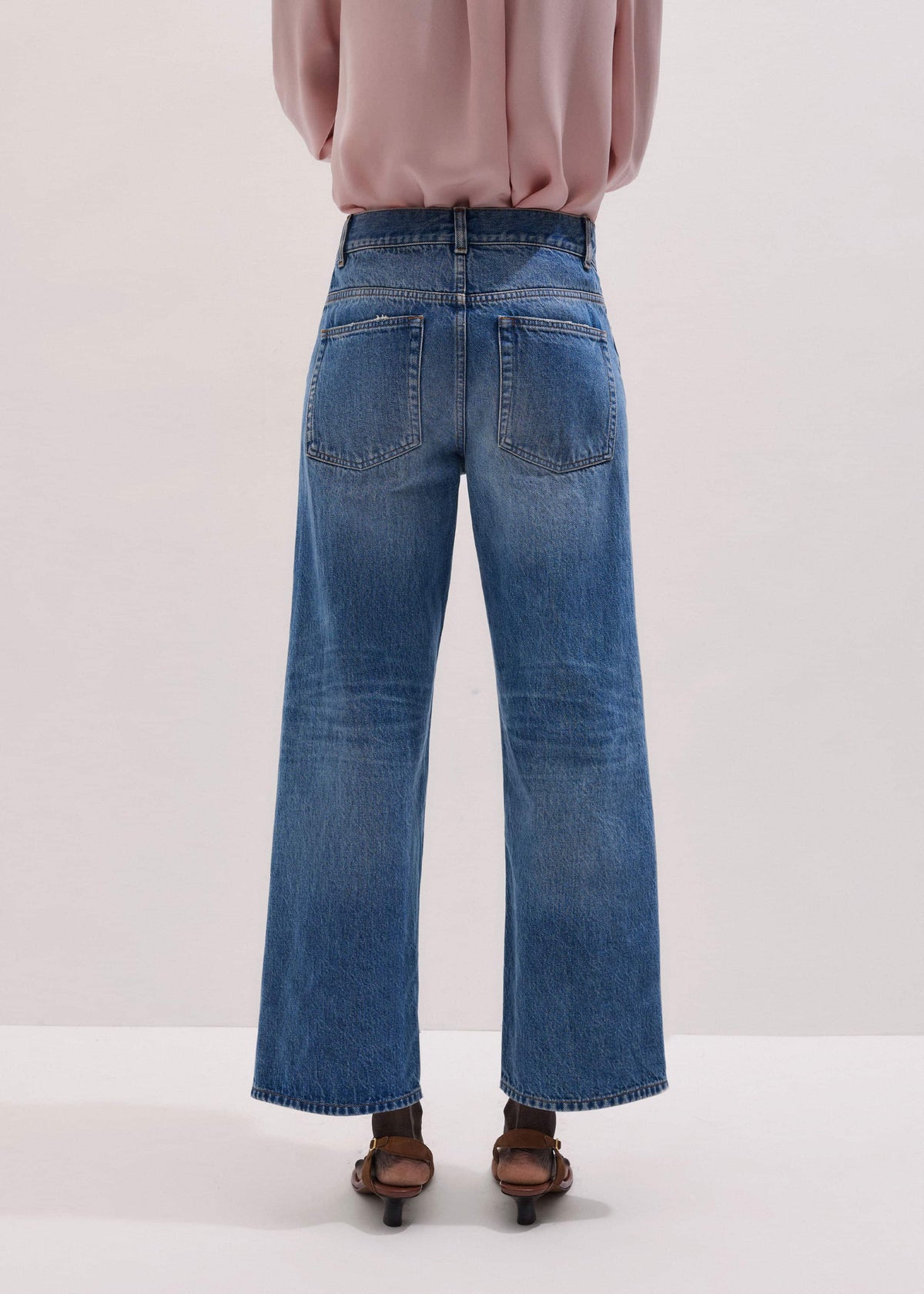 ME+EM Light Blue Relaxed Straight Crop Jean