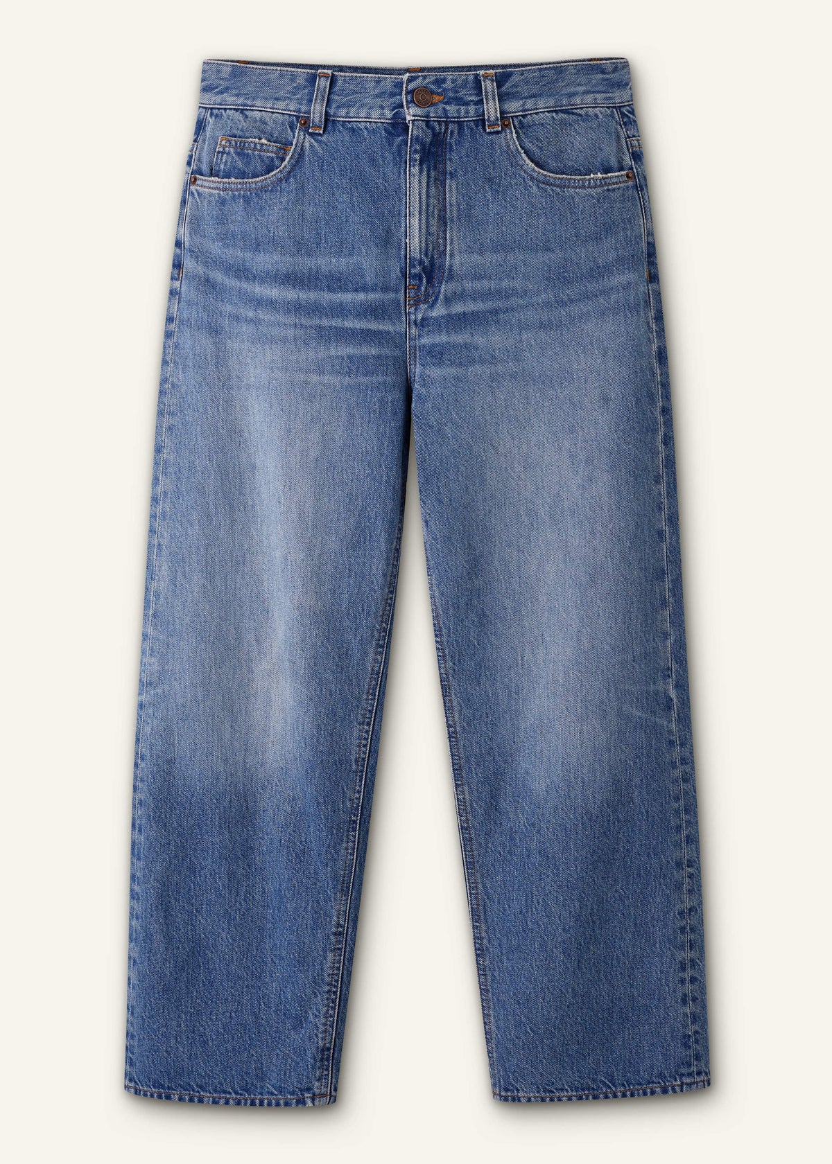 ME+EM Light Blue Relaxed Straight Crop Jean