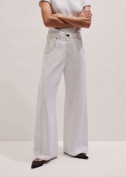 ME+EM White Relaxed Engineered Jean