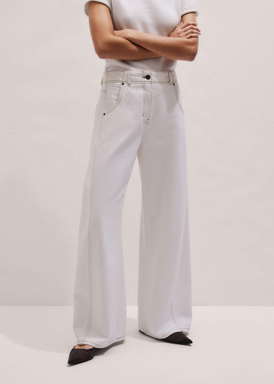 ME+EM White Relaxed Engineered Jean