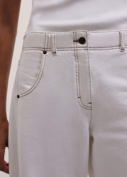 ME+EM White Relaxed Engineered Jean