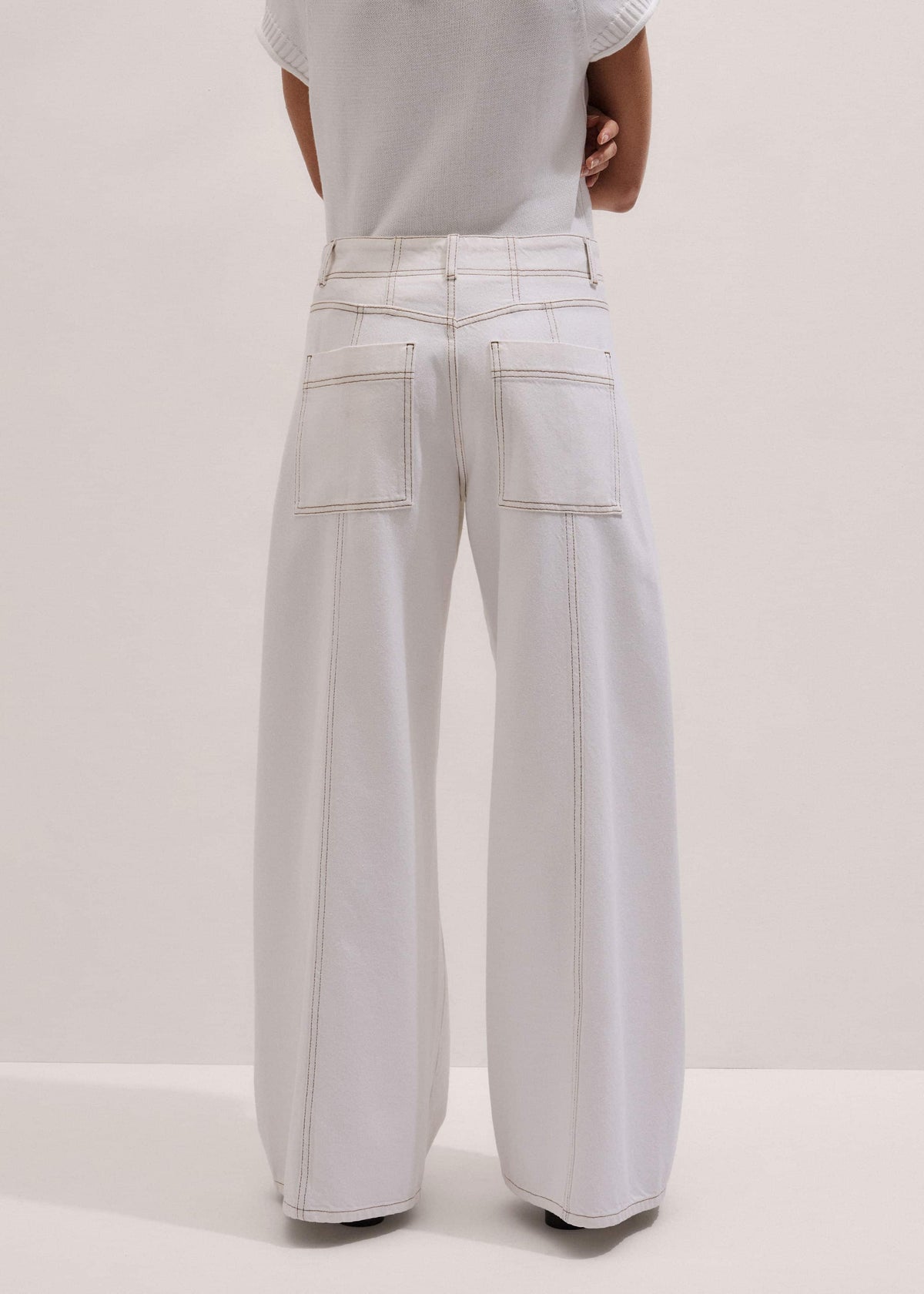 ME+EM White Relaxed Engineered Jean