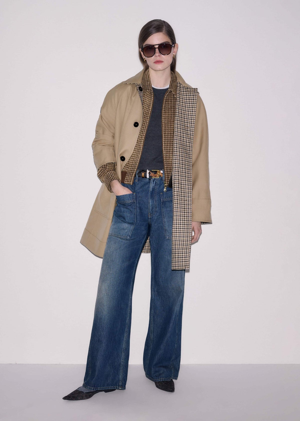 ME+EM Blue Patch Pocket Baggy Jean