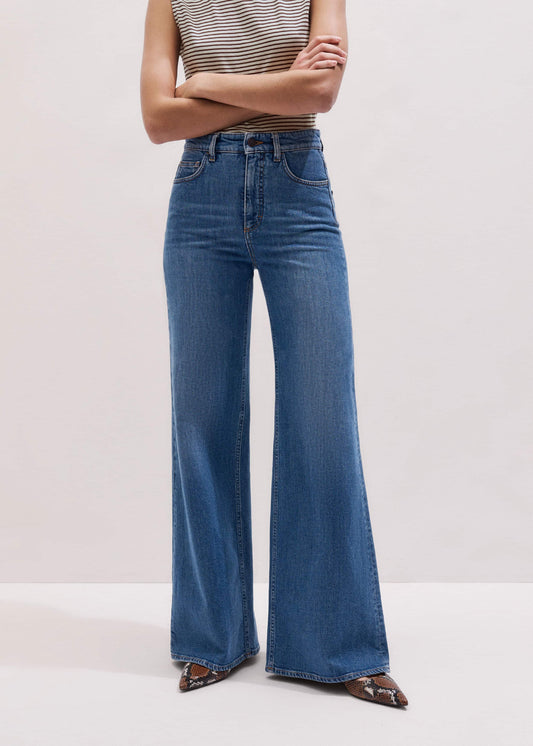 ME+EM Blue Super Flare Wide Jean