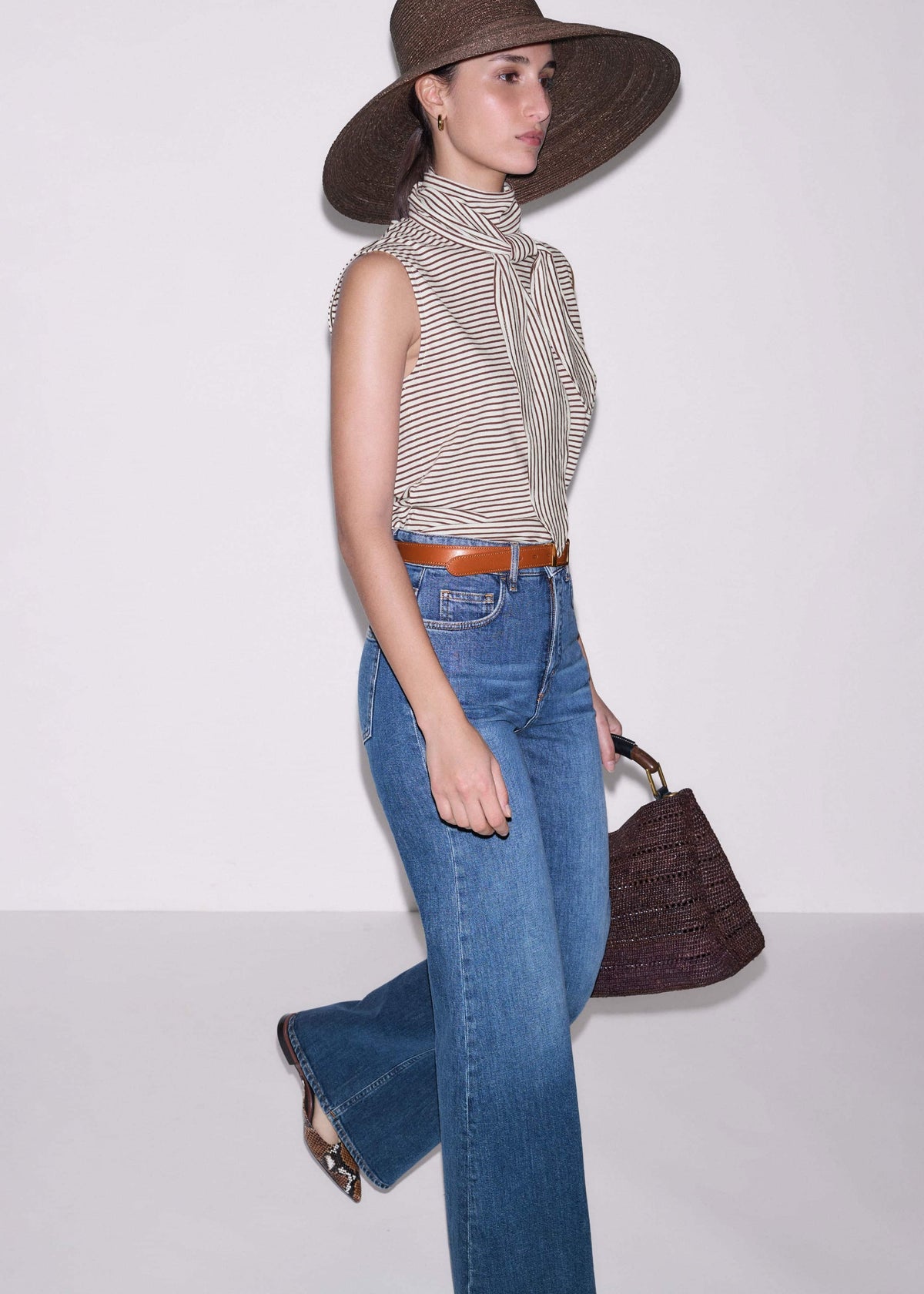 ME+EM Blue Super Flare Wide Jean