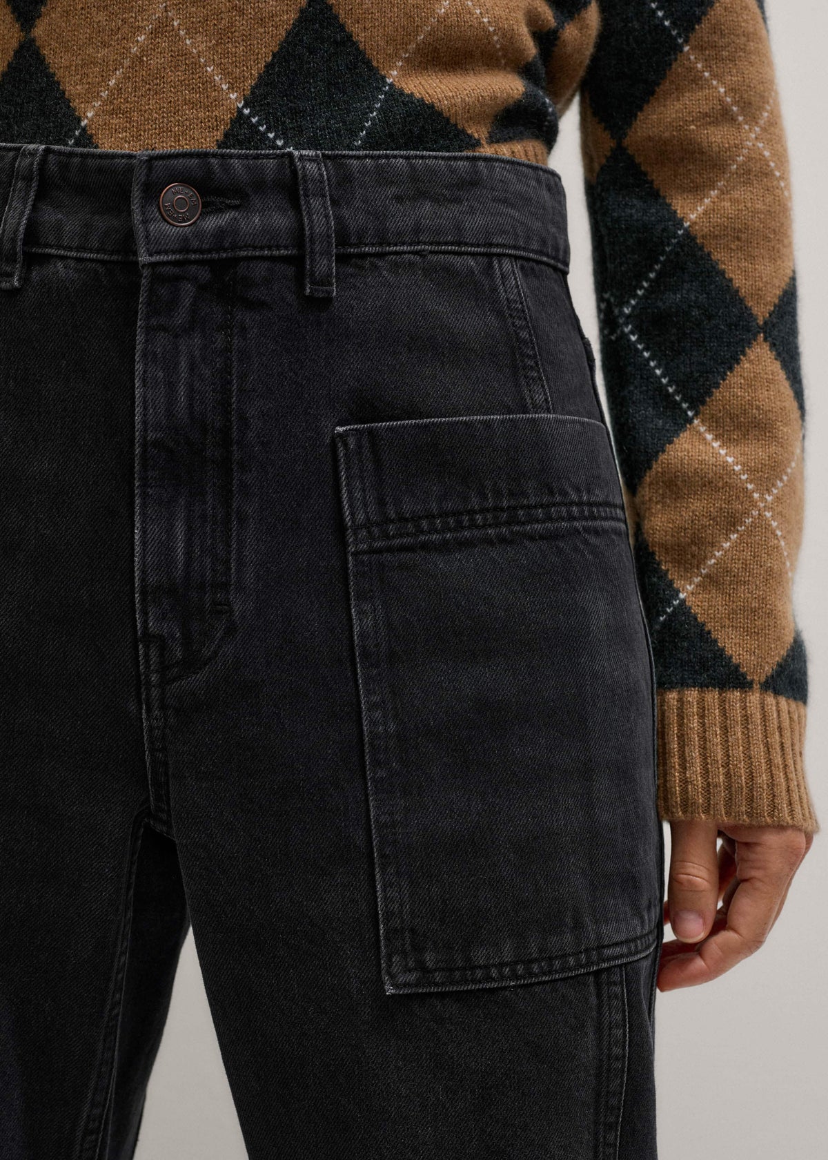 ME+EM Black Patch Pocket Engineered Jean