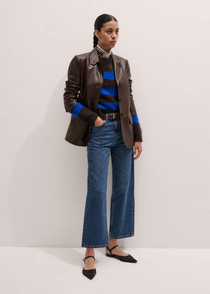 ME+EM Dark Blue Straight Crop Jean