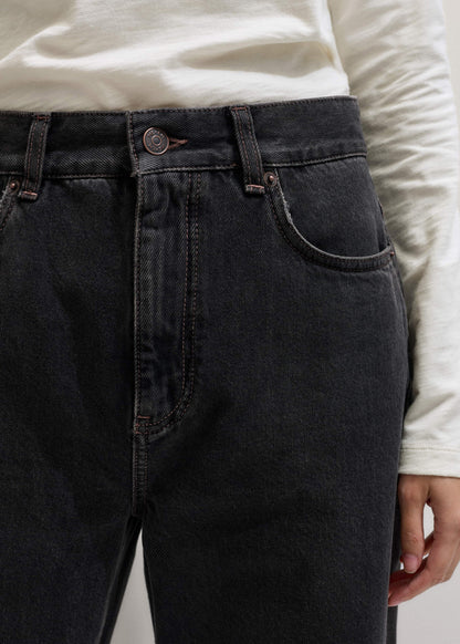 ME+EM Black Straight Cropped Relaxed Jean