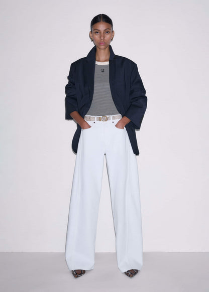 ME+EM White Exaggerated Taper Jean