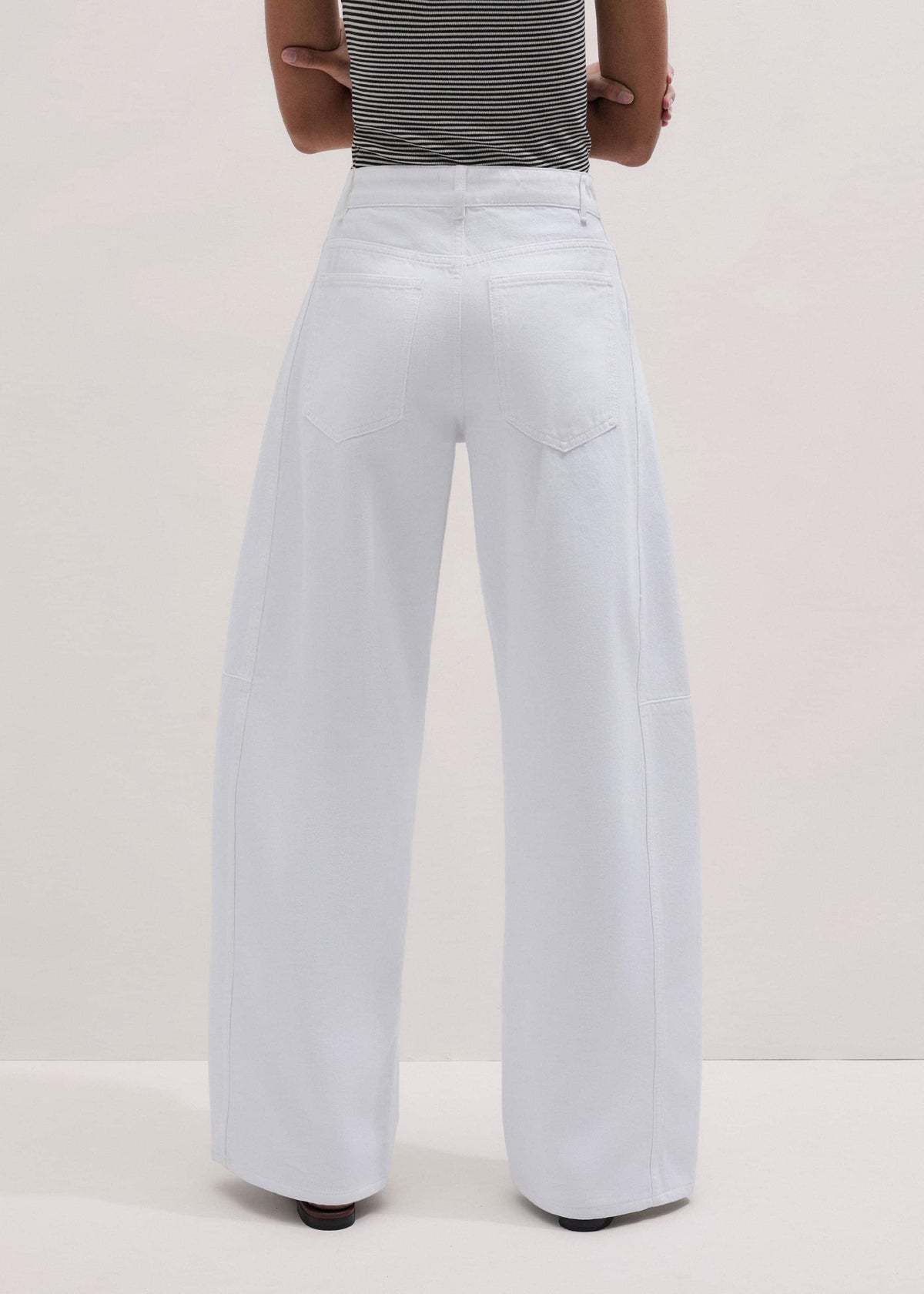ME+EM White Exaggerated Taper Jean