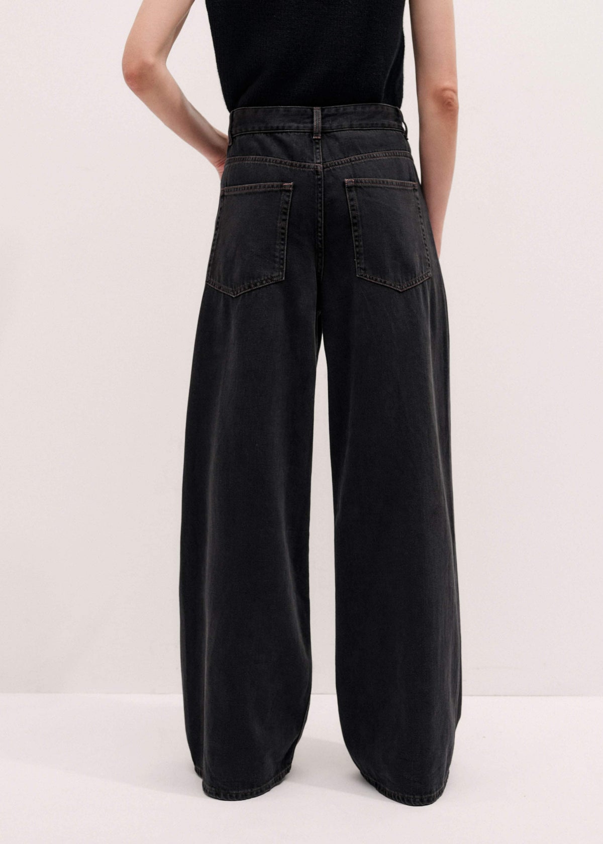 ME+EM Black Every-Wear Baggy Jean