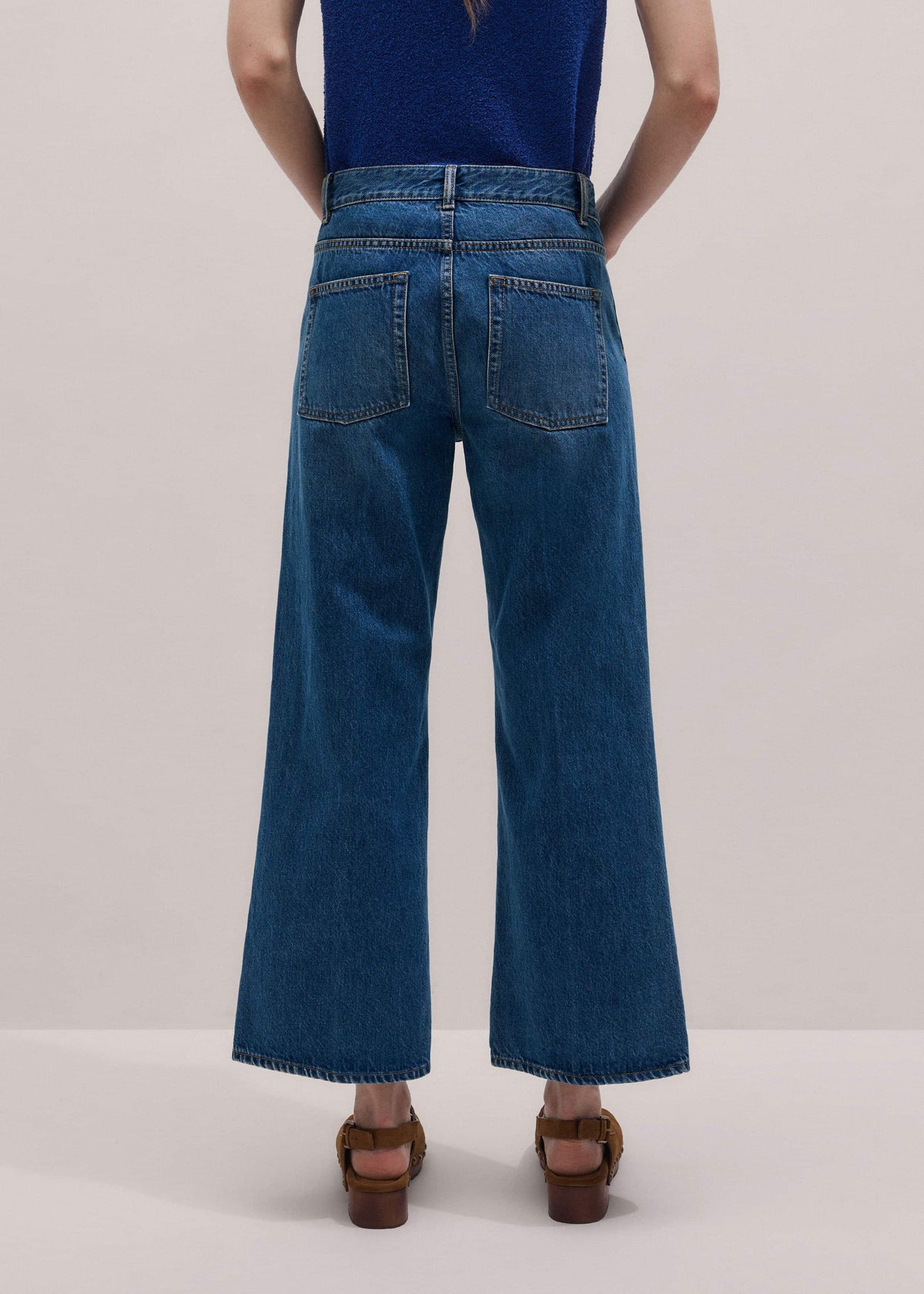 ME+EM Blue Leg Elongator Crop Jean
