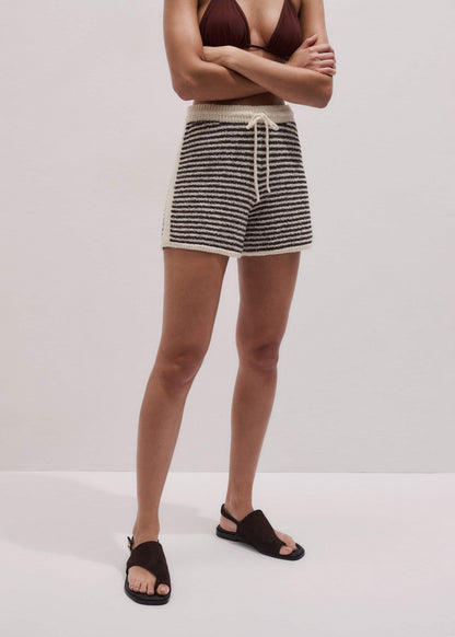 ME+EM Cream Stripe Drawstring Short